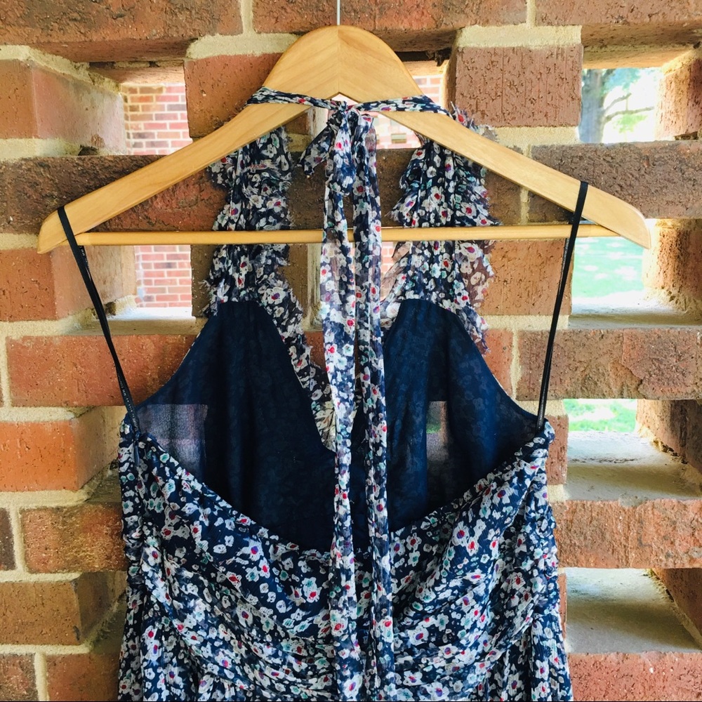 MM Couture by Miss Me silk floral printed halter dress size large - Picture 6 of 9